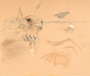 El ojo del halcón I (Qtar). Lápiz, 71 x 83 cm. 2009